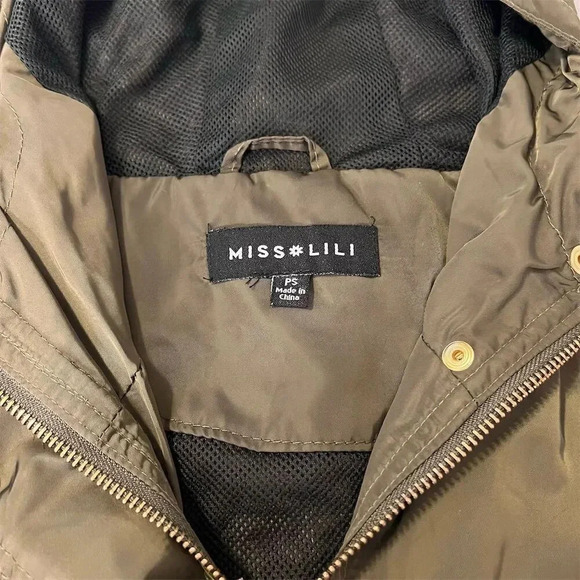 Miss Lili Women's Petite Green Hooded Lightweight Jacket PS Casual - Picture 11 of 12